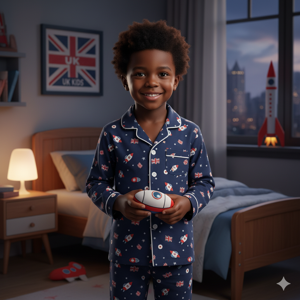 UK Kids Rocket Print Pajama Set
