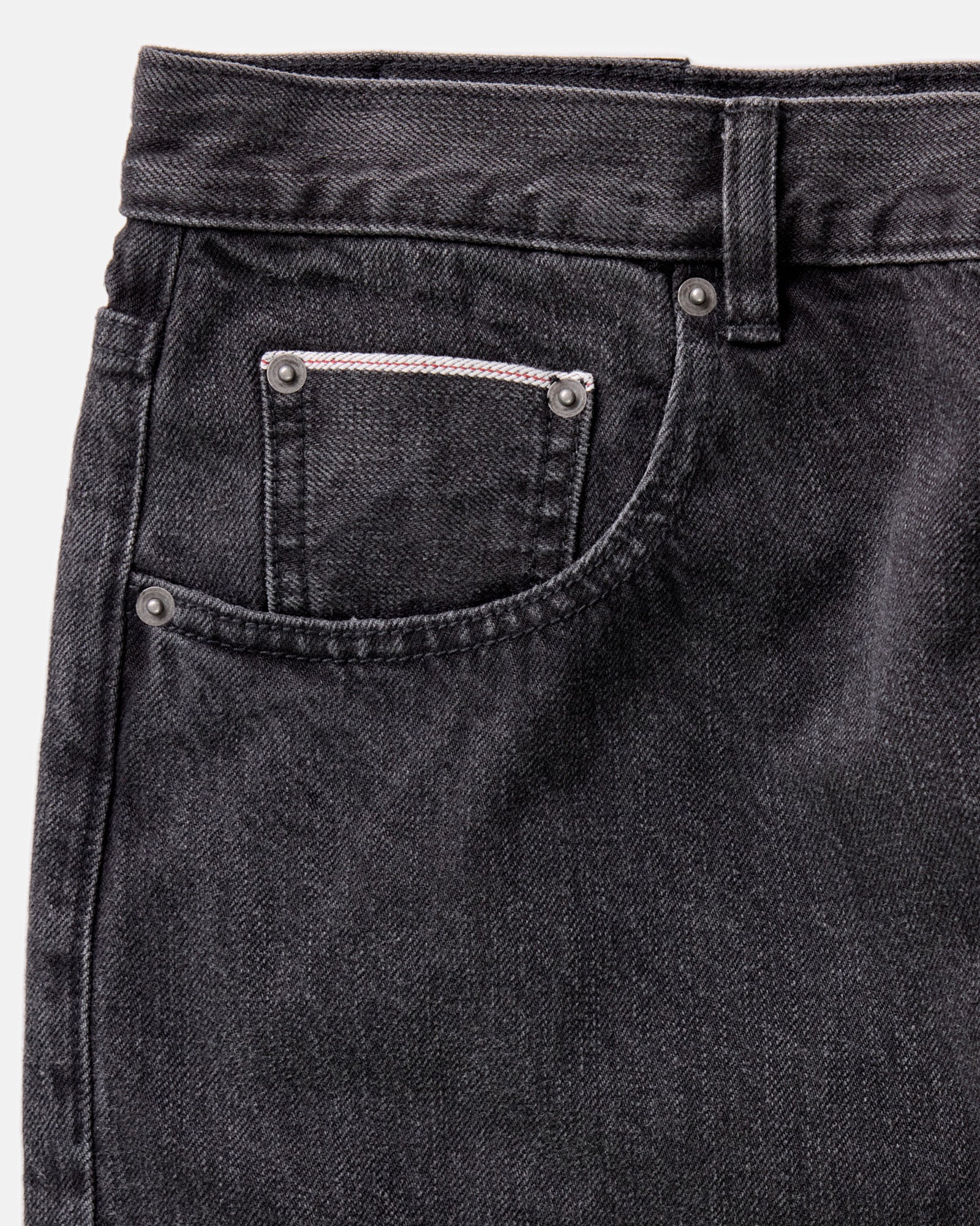 The Democratic Jean in Washed Black Organic Slub Selvedge