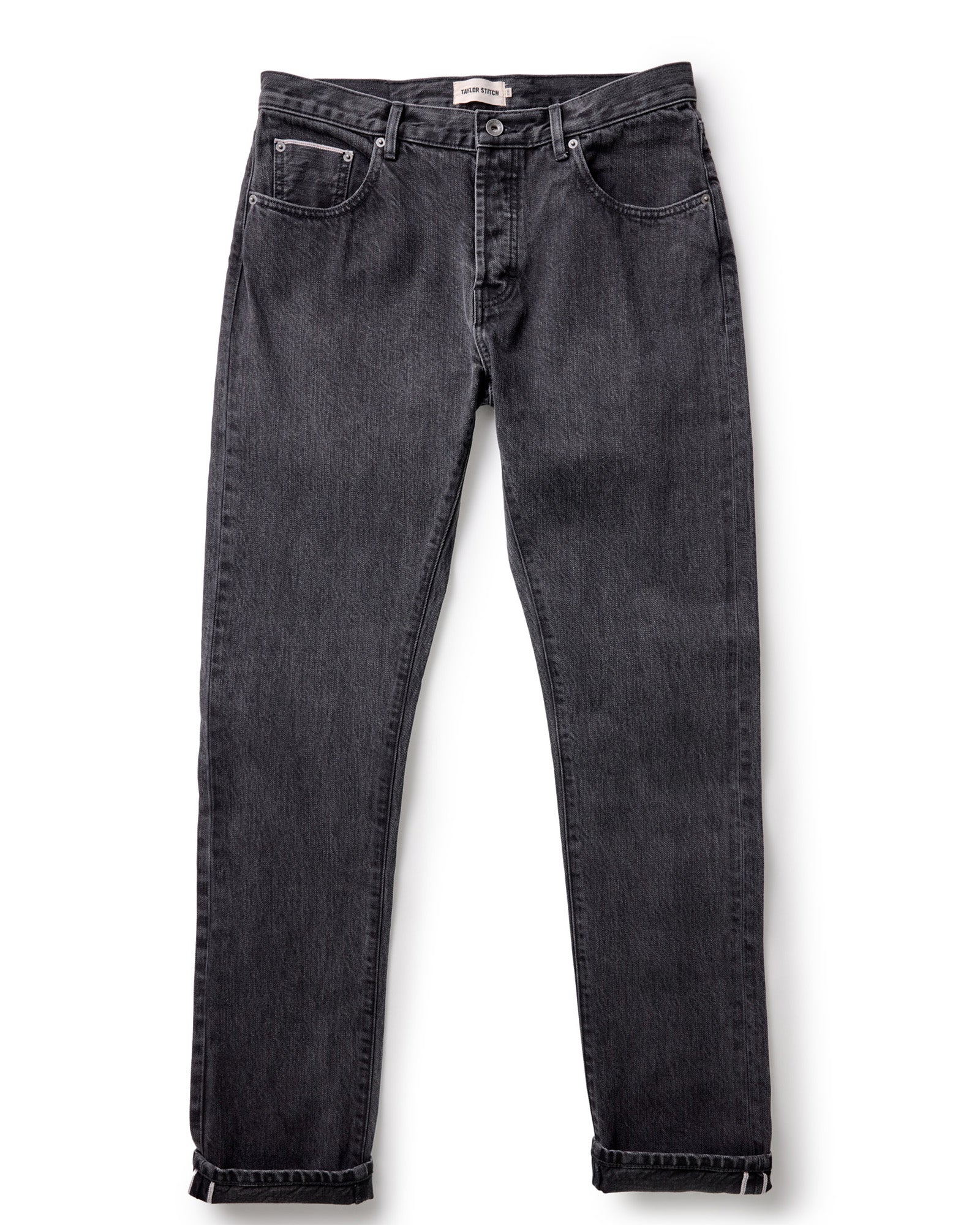 The Slim Jean in Washed Black Organic Slub Selvedge