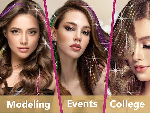 Hair Tinsel Kit 14 Colors 7500 Strands