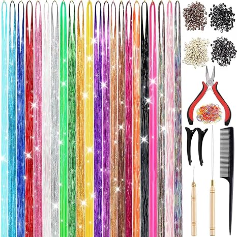 Hair Tinsel Kit 14 Colors 7500 Strands
