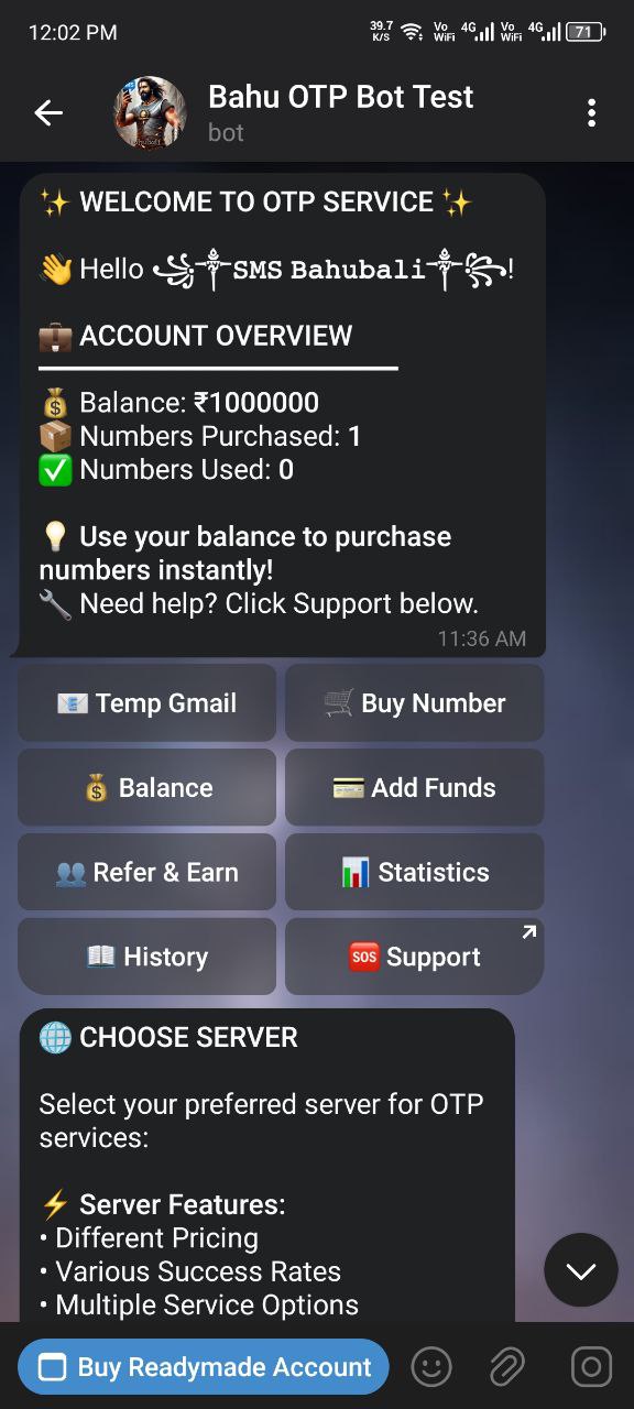 Virtual OTP Telegram Bot Script