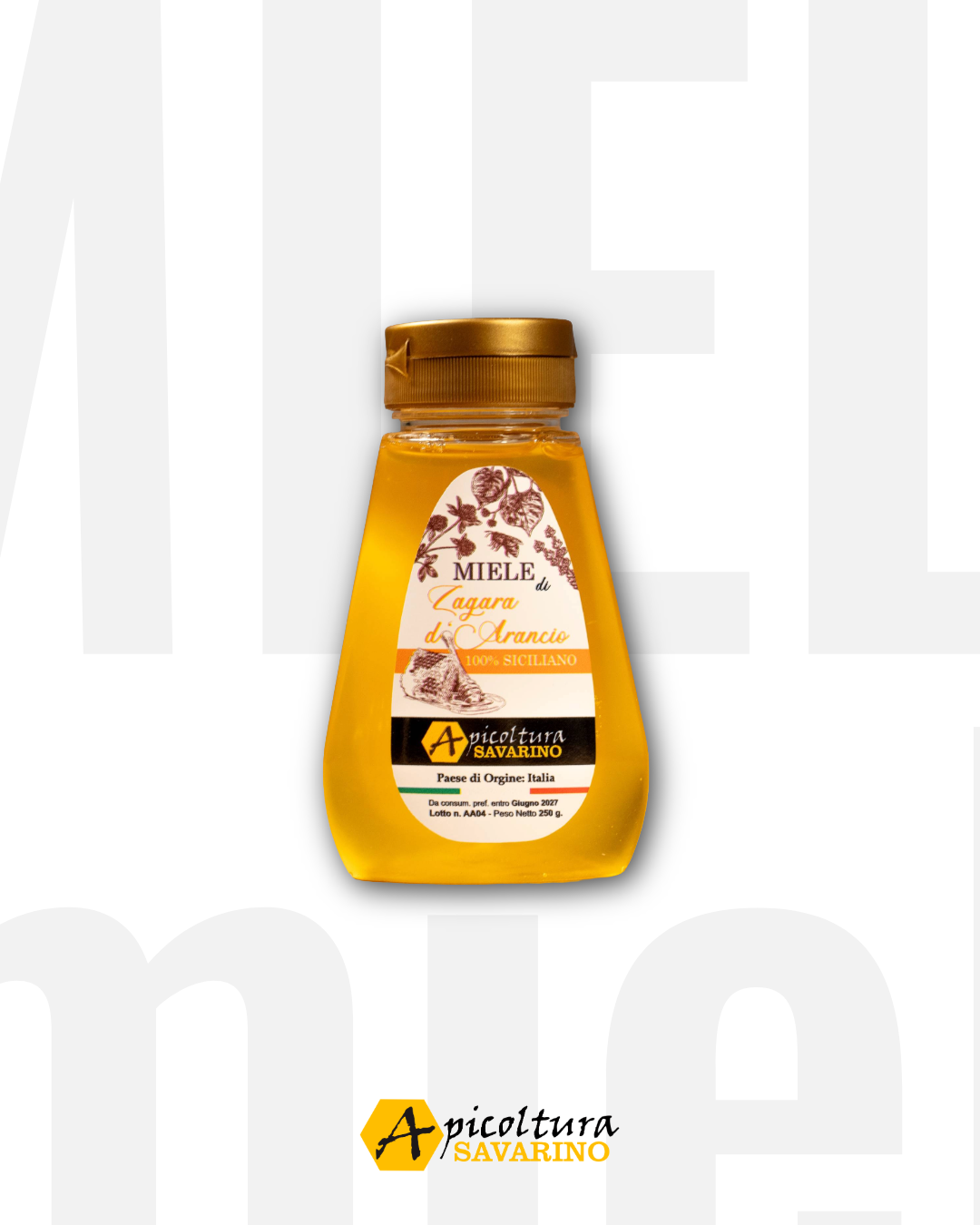 Miele Di Arancia 100% Siciliano - Squeeze Peso Netto 250g