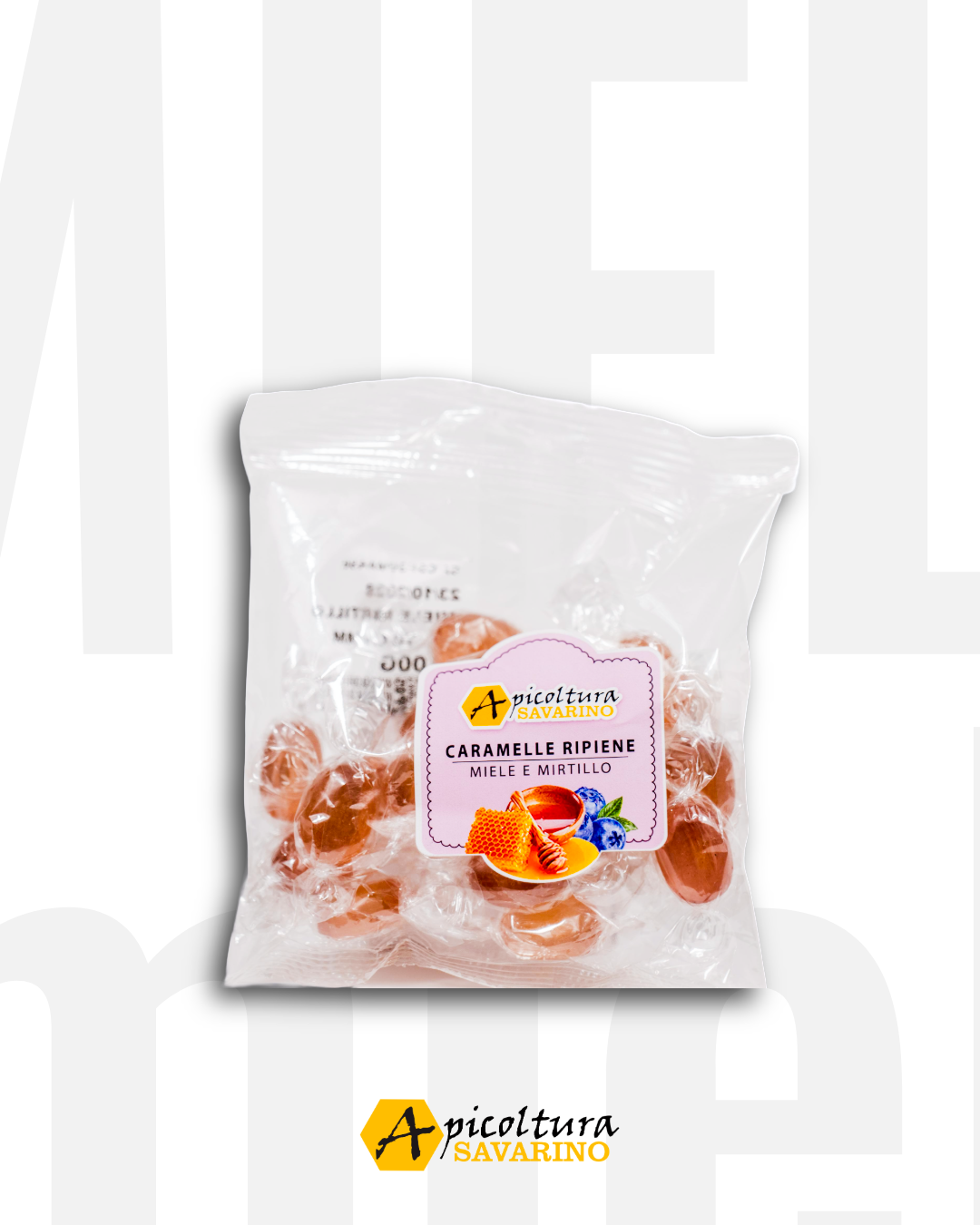 Caramelle, ripiene di miele e Mirtillo Peso Netto 100g