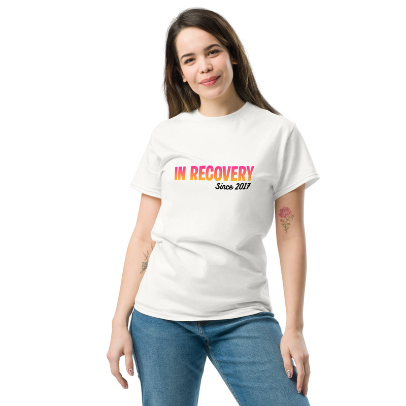 In Recovery with custom year classic tee
