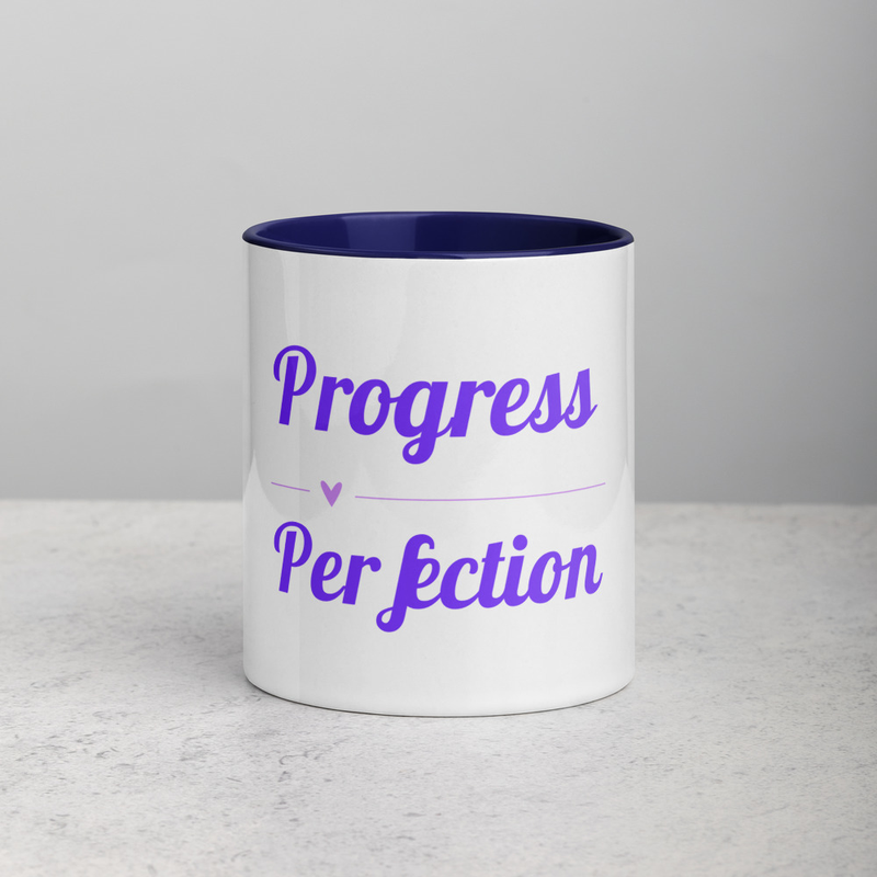 Progress over Perfection Mug with Color Inside