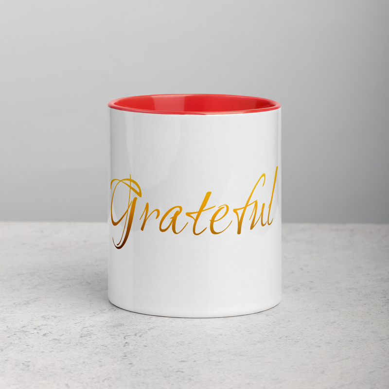 Grateful Mug with Color Inside