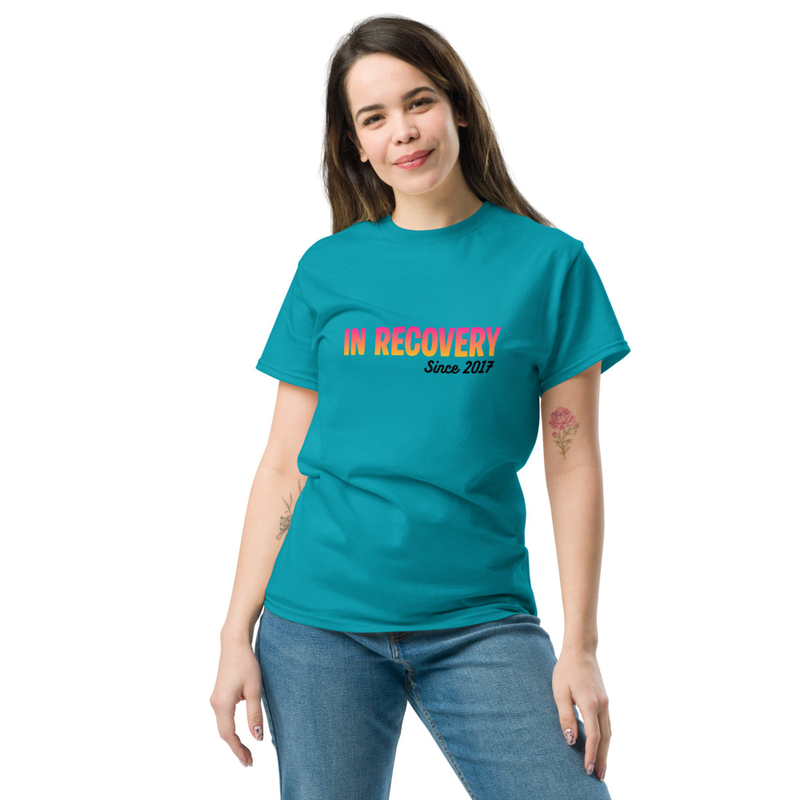 In Recovery with custom year classic tee