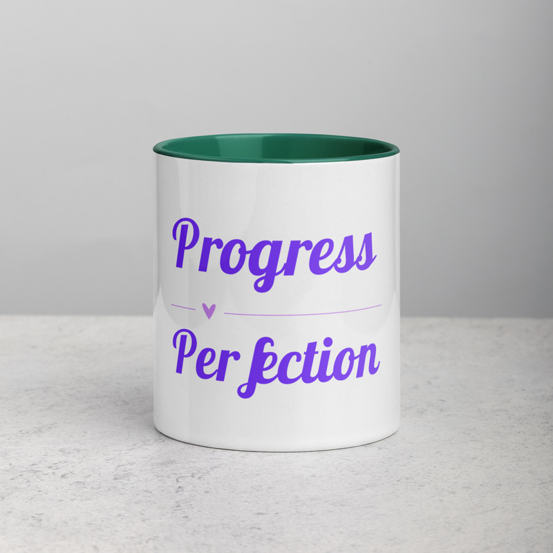 Progress over Perfection Mug with Color Inside