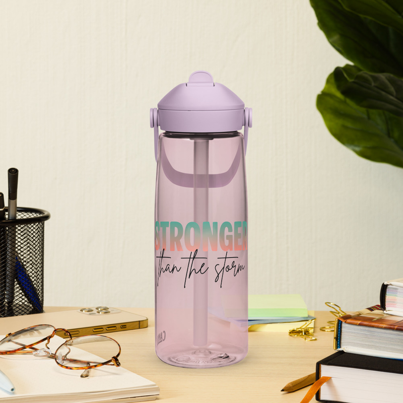 Stronger than the storm CamelBak Flip straw water bottle