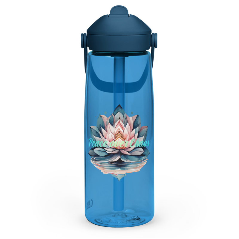 Peace over Chaos CamelBak Flip straw water bottle