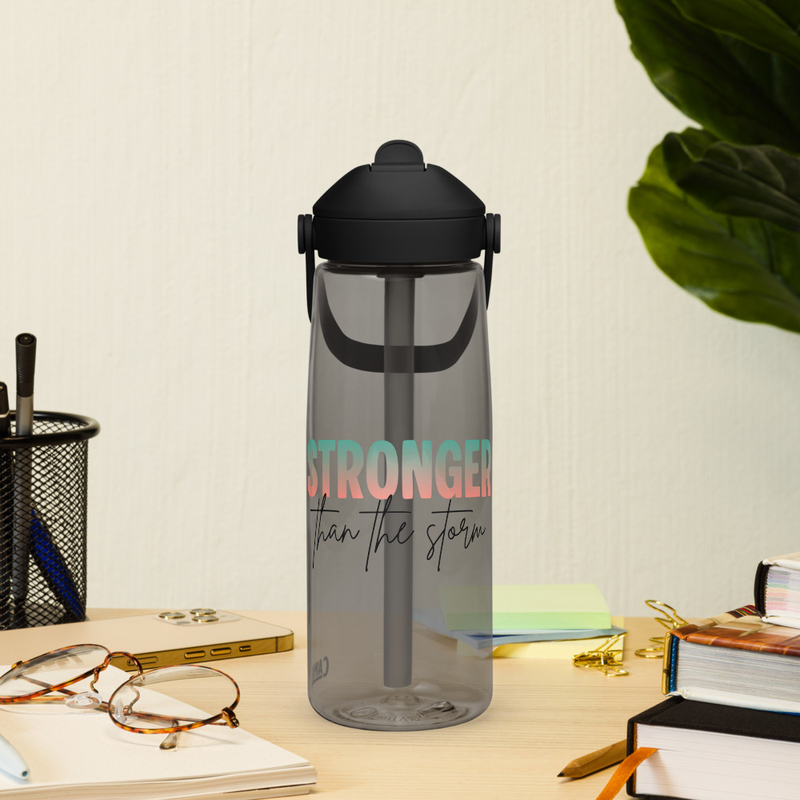 Stronger than the storm CamelBak Flip straw water bottle