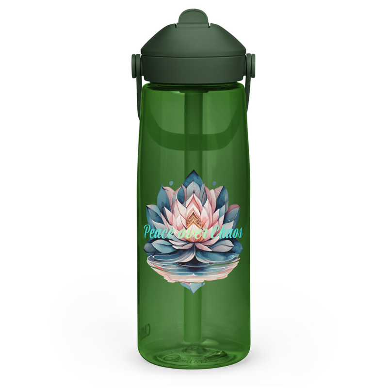 Peace over Chaos CamelBak Flip straw water bottle
