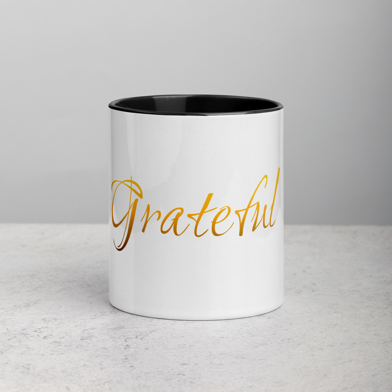 Grateful Mug with Color Inside