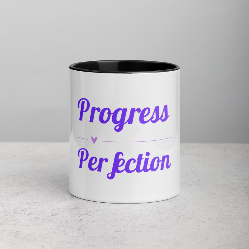 Progress over Perfection Mug with Color Inside