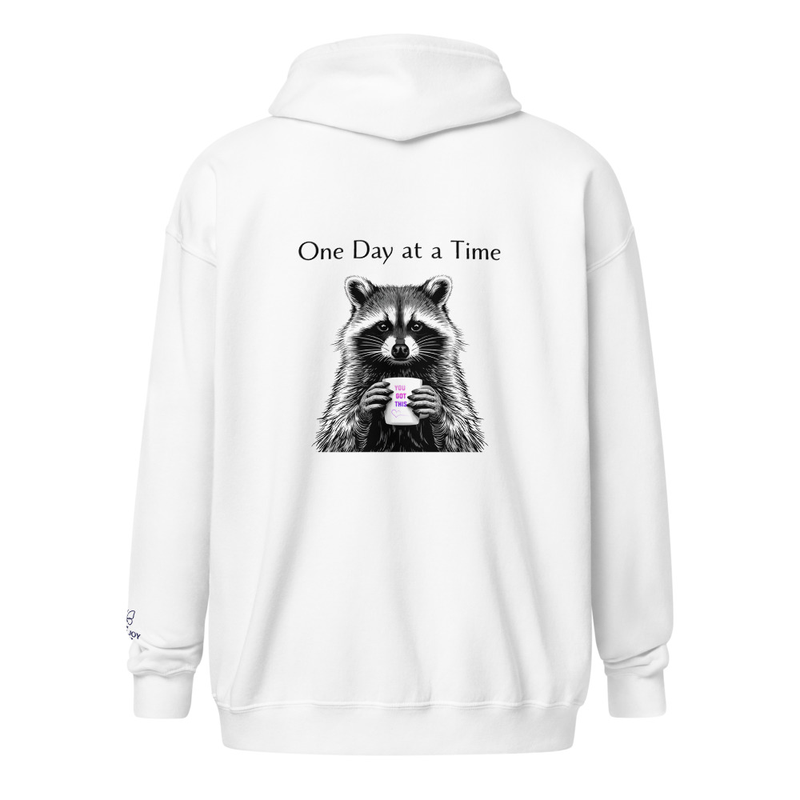 One day at a time heavy blend zip hoodie