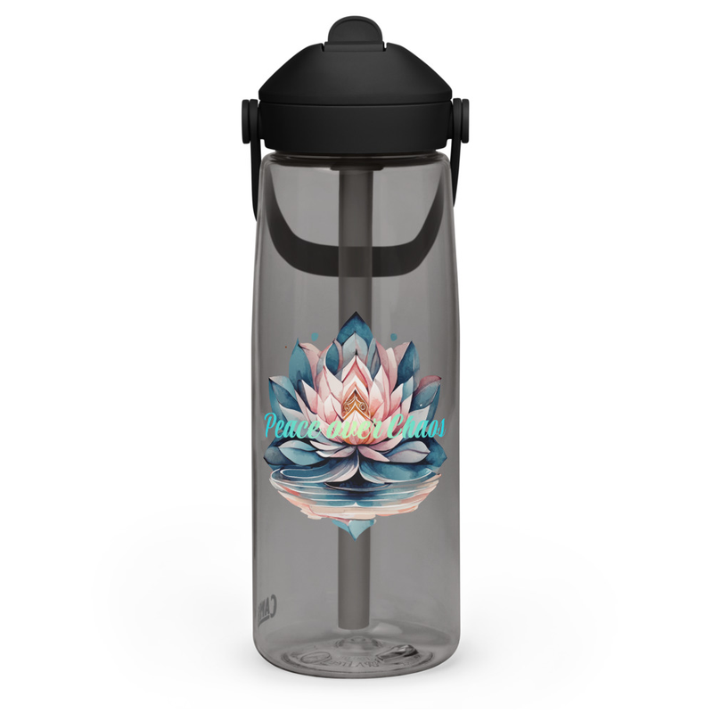 Peace over Chaos CamelBak Flip straw water bottle
