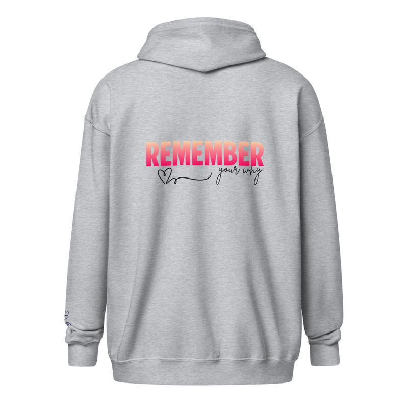Remember your why heavy blend zip hoodie