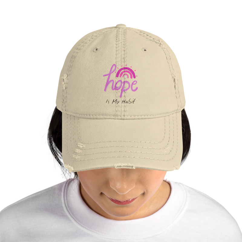 Hope is my habitDistressed Dad Hat