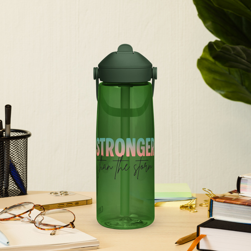 Stronger than the storm CamelBak Flip straw water bottle