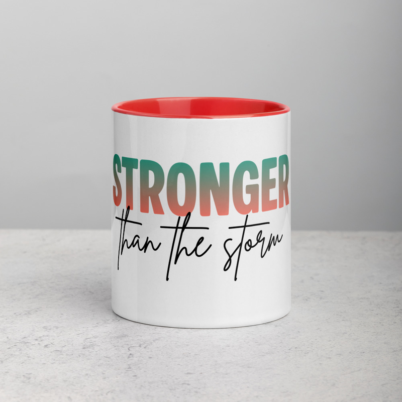 Stronger than the storm Mug with Color Inside
