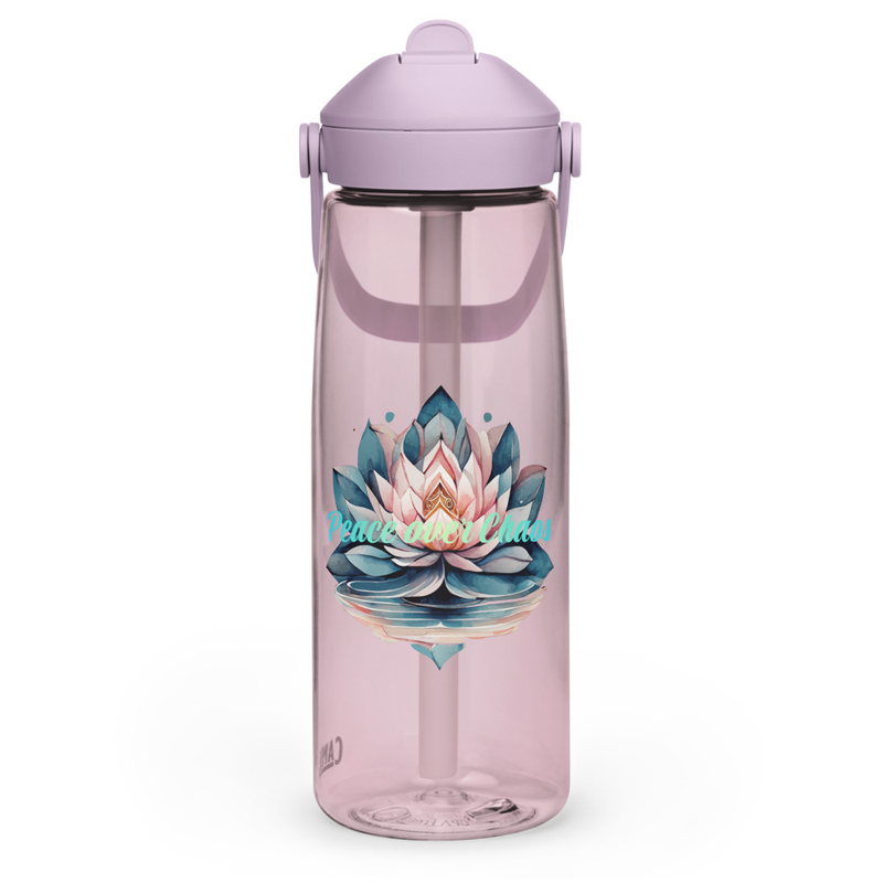Peace over Chaos CamelBak Flip straw water bottle