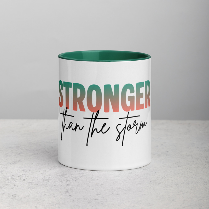 Stronger than the storm Mug with Color Inside