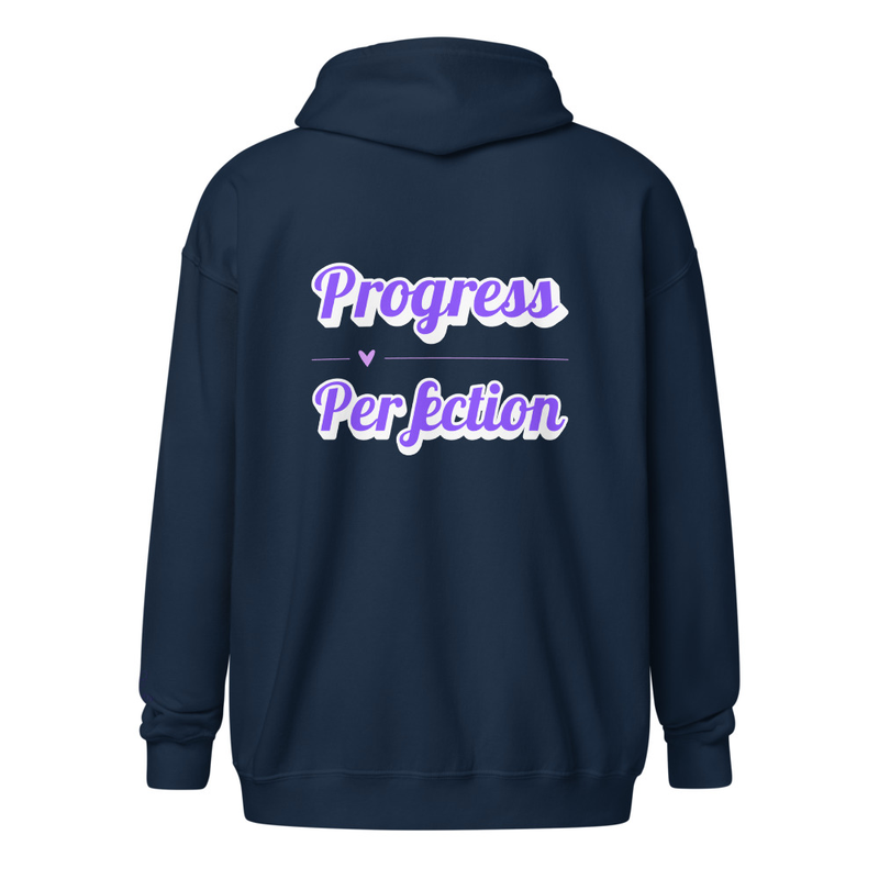 Progress over Perfection heavy blend zip hoodie
