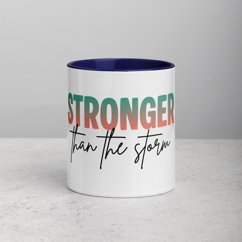 Stronger than the storm Mug with Color Inside