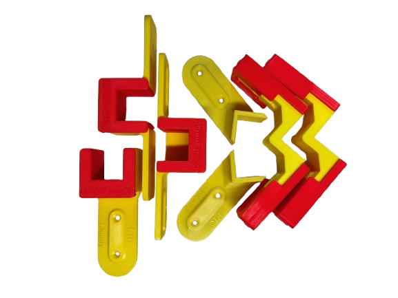 Full set of clamps and spacers.