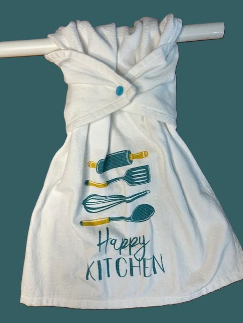 Happy Kitchen Hanging Towel