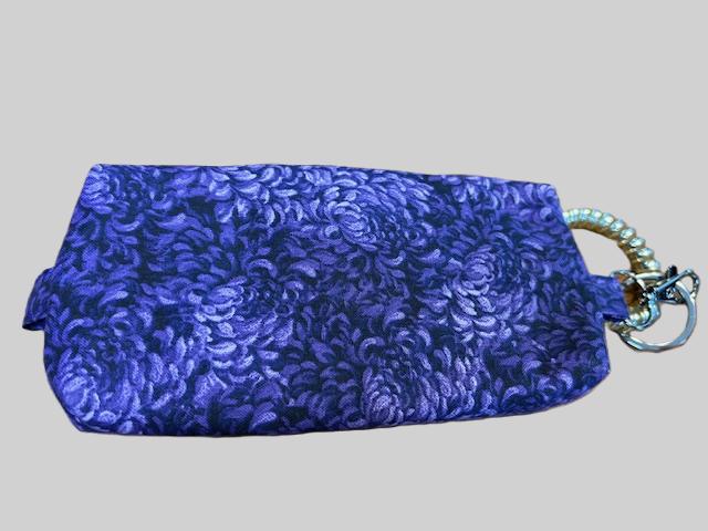 Purple Floral Large Zipper Pouch