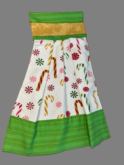 Christmas Candy Cane Hanging Kitchen Towel