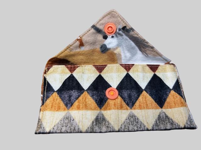 Geometric Print Fabric Wallet of Gift Card Holder