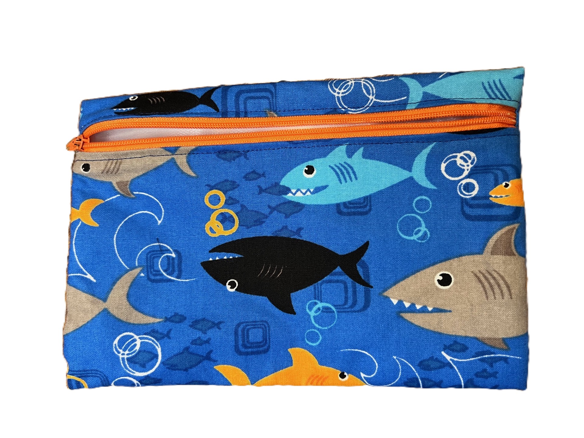 Shark Print Zippered snack bag Pouch