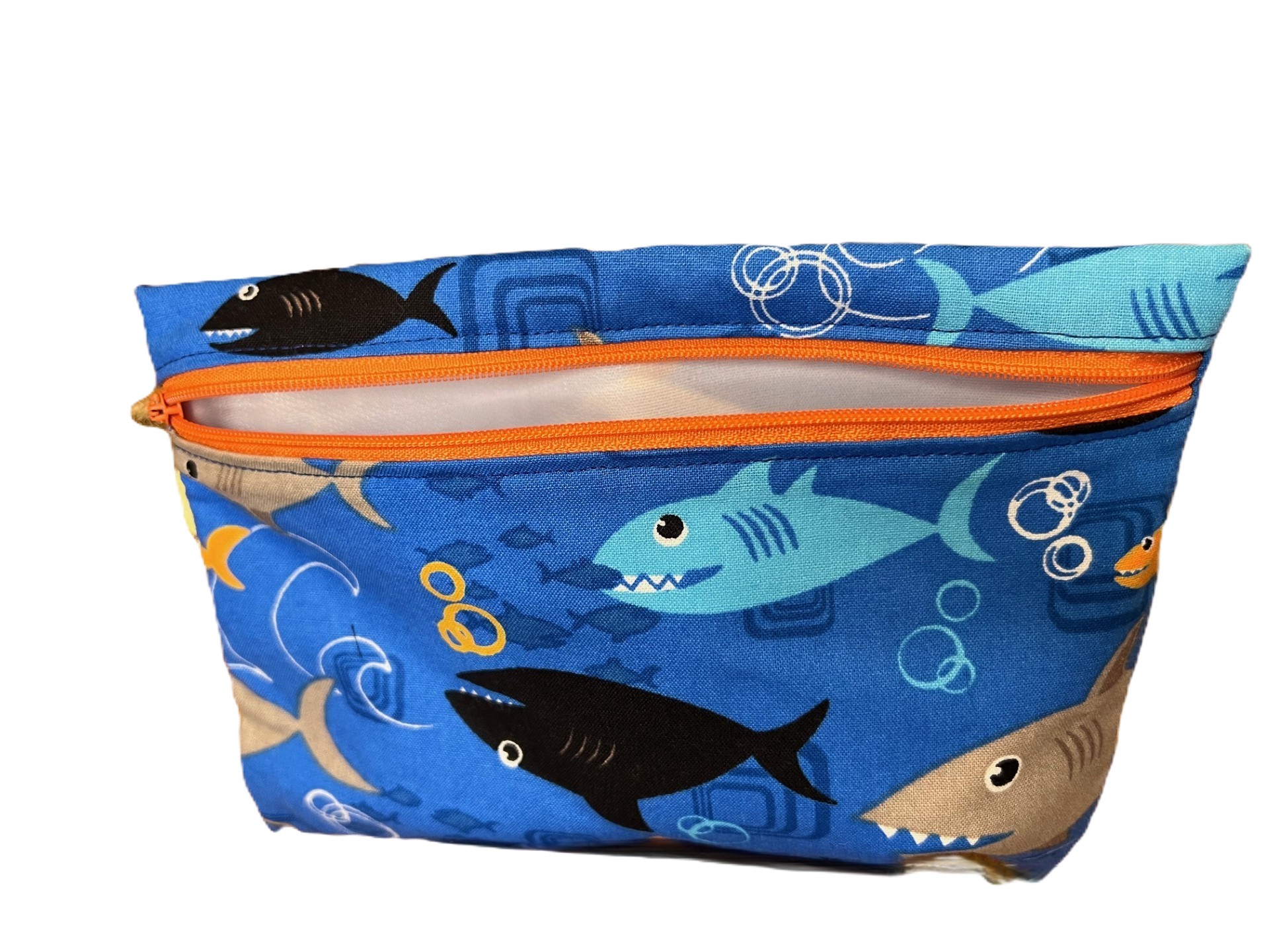 Shark Print Zippered snack bag Pouch