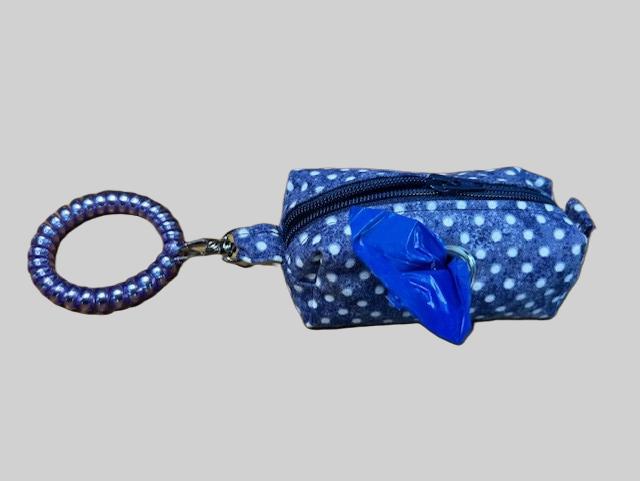 Blue Polka Dot Poop Bag Holder