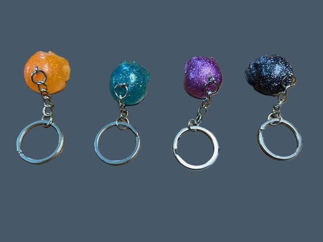 Glitter Skull Keychain 