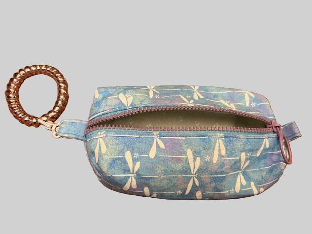 Dragonfly Pattern Wristlet Pouch
