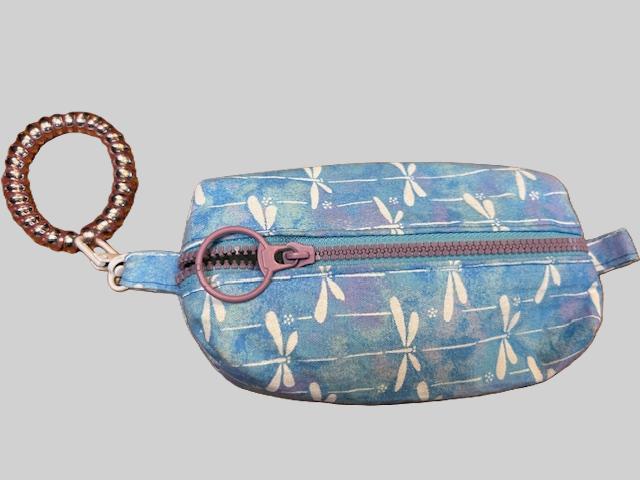 Dragonfly Pattern Wristlet Pouch