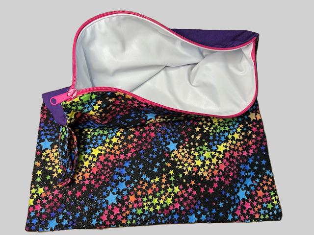 Rainbow Star Zipper XL water resistant Wet Bag
