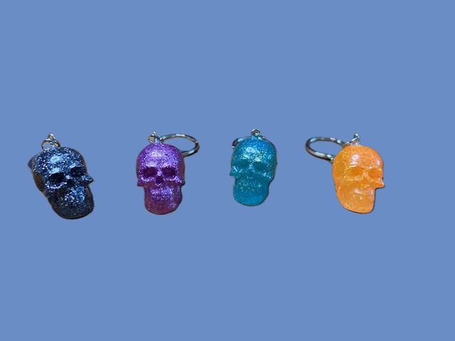 Glitter Skull Keychain 