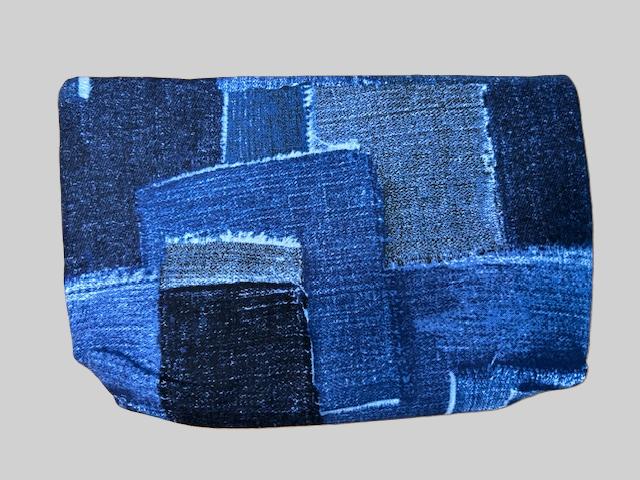 Denim Pattern Zipper Pouch