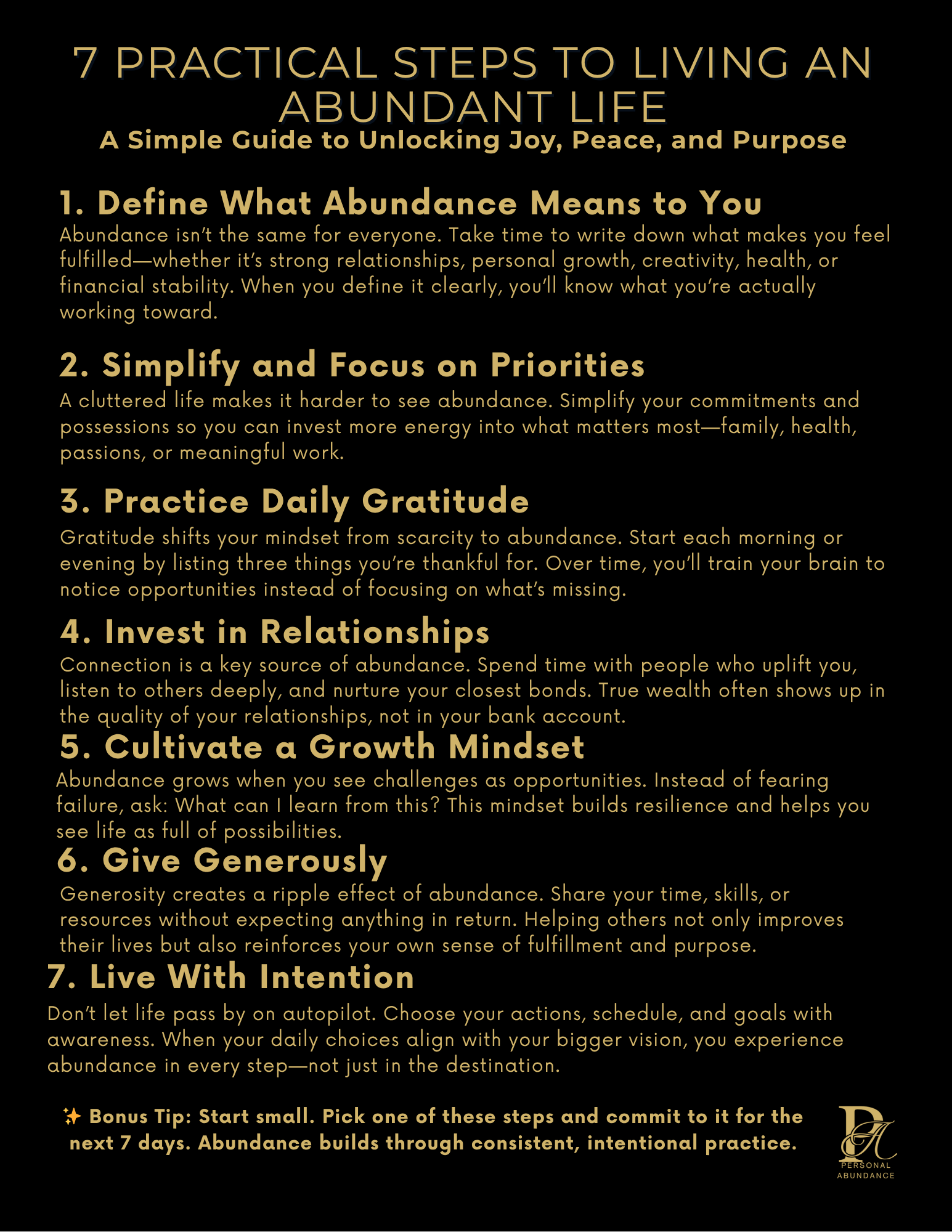 7 Practical Steps to Living an Abundant Life