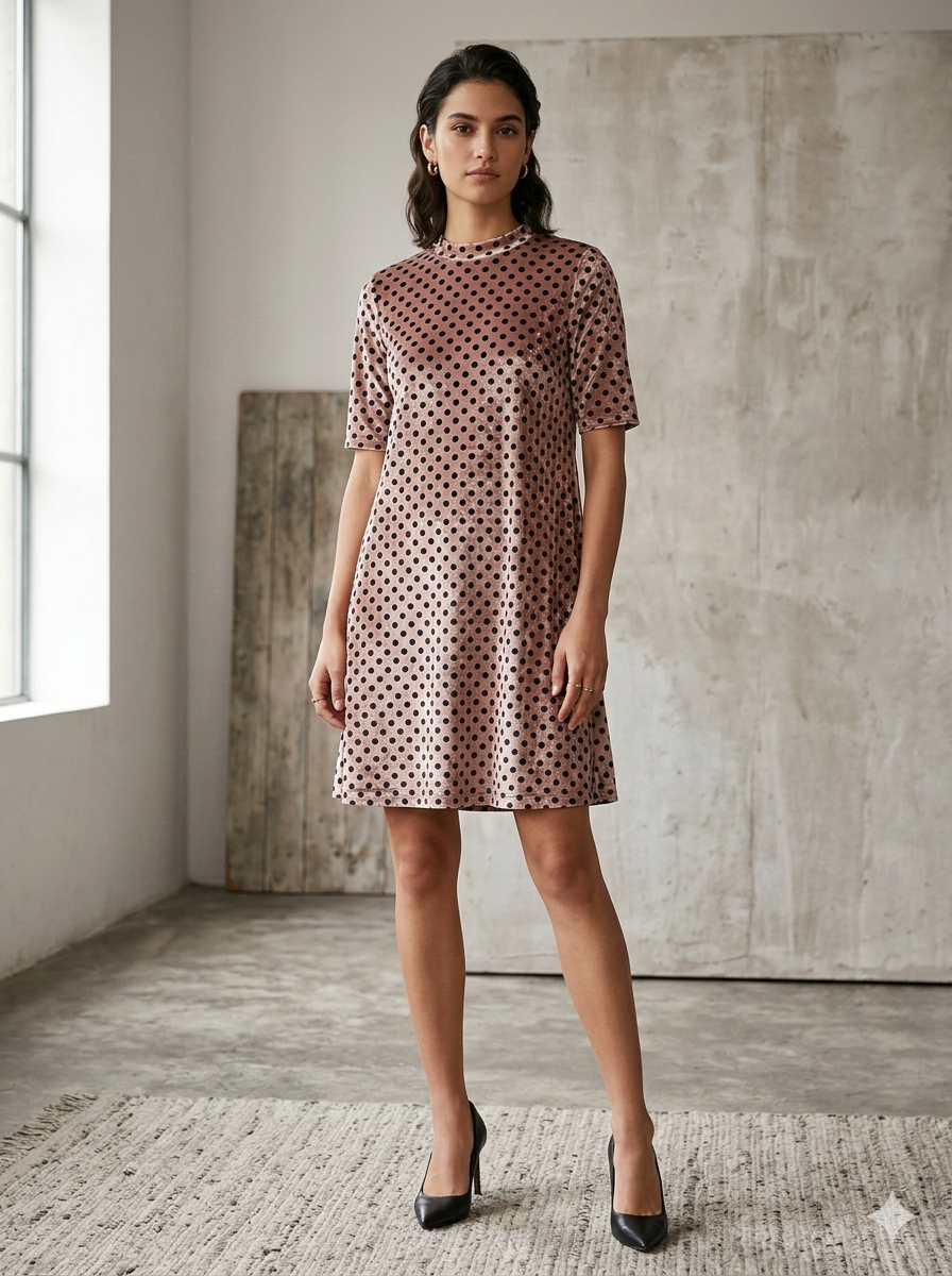 Vestido rosa con lunares