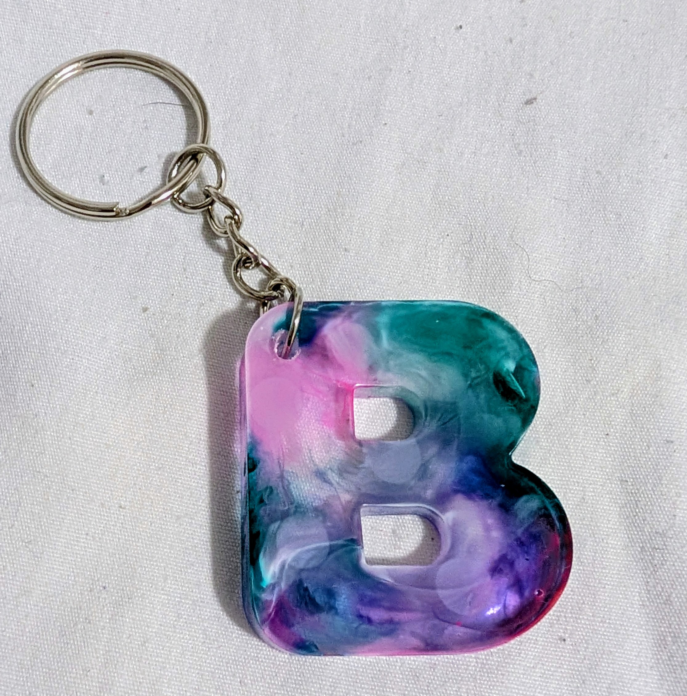 Rainbow Letter B Keychain