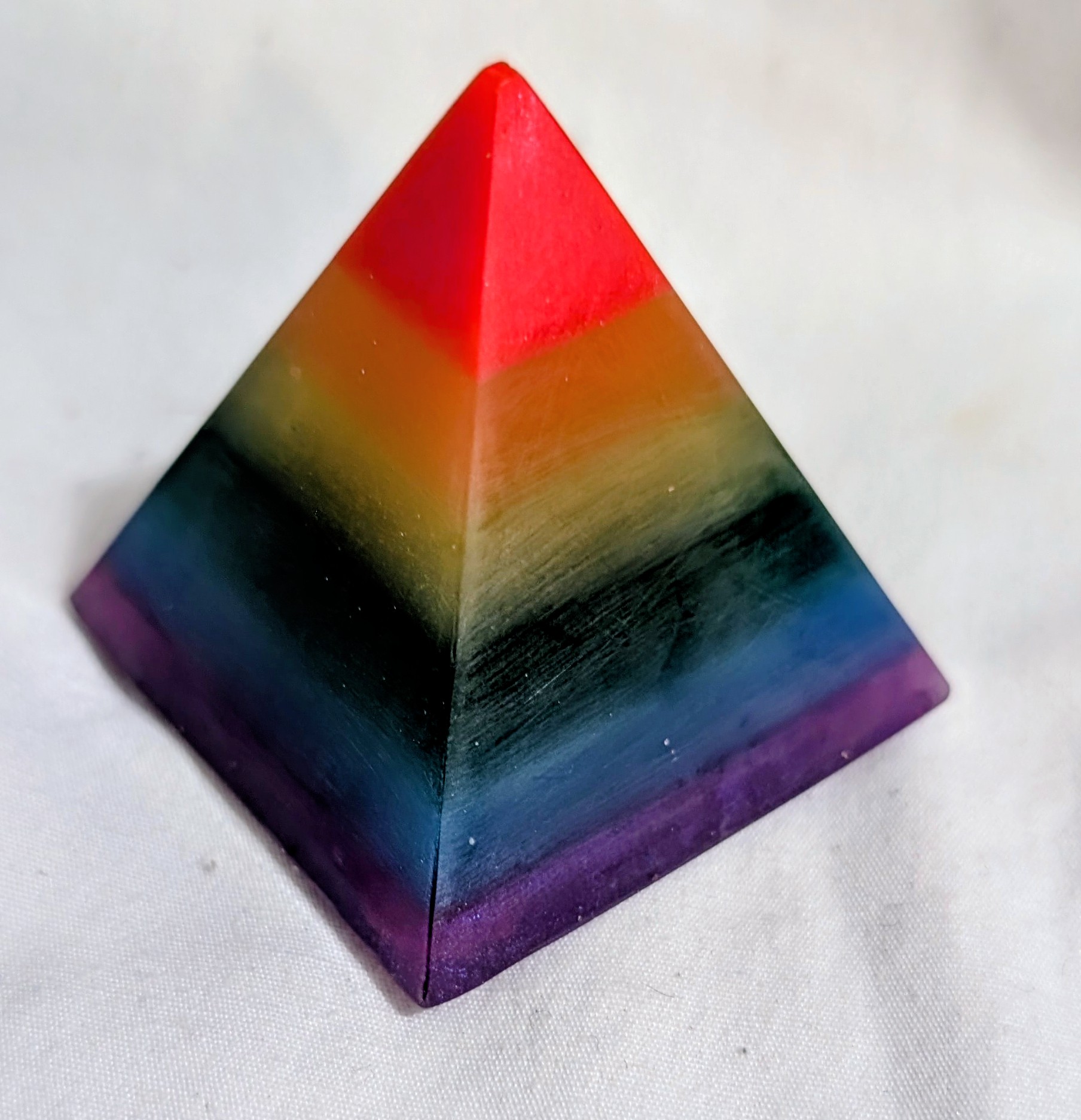 Rainbow Pyramid Paperweight