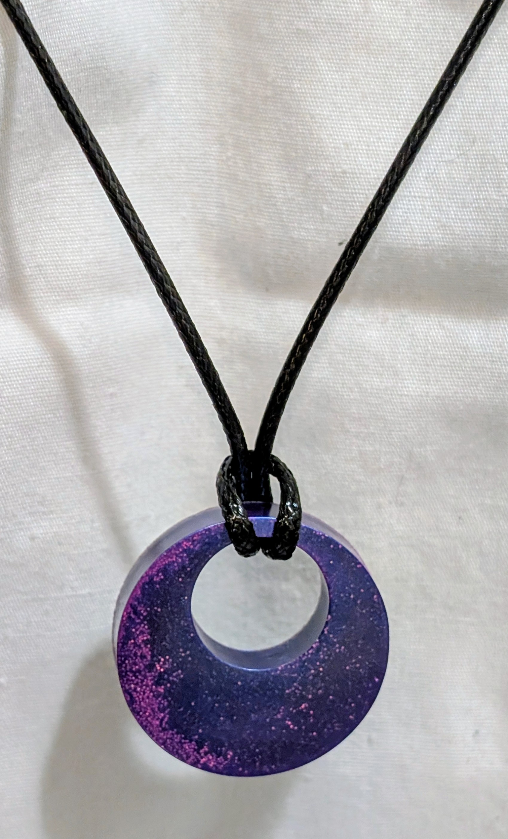 Purple Resin Donut Pendant Necklace