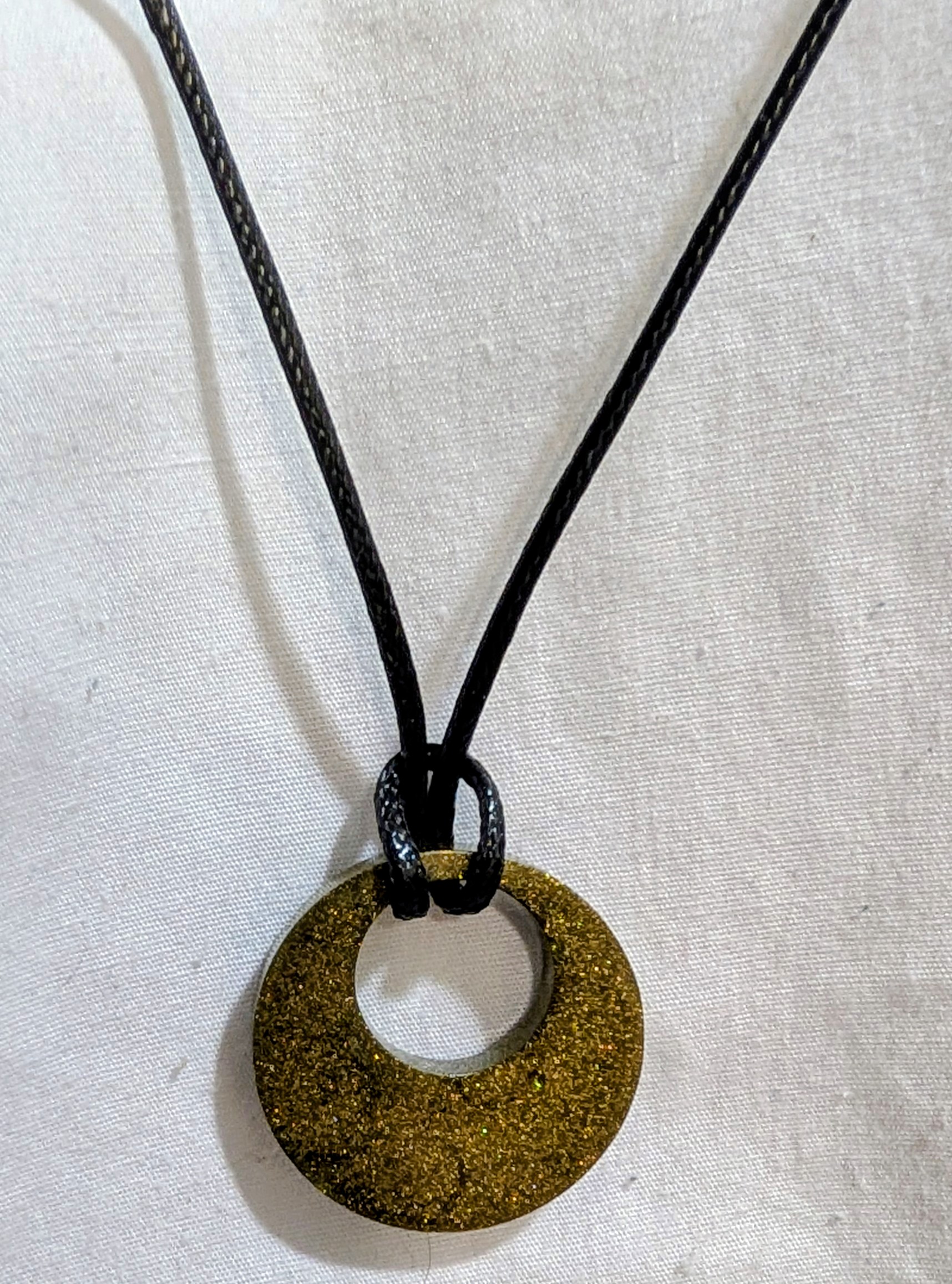 Golden Circular Pendant Necklace