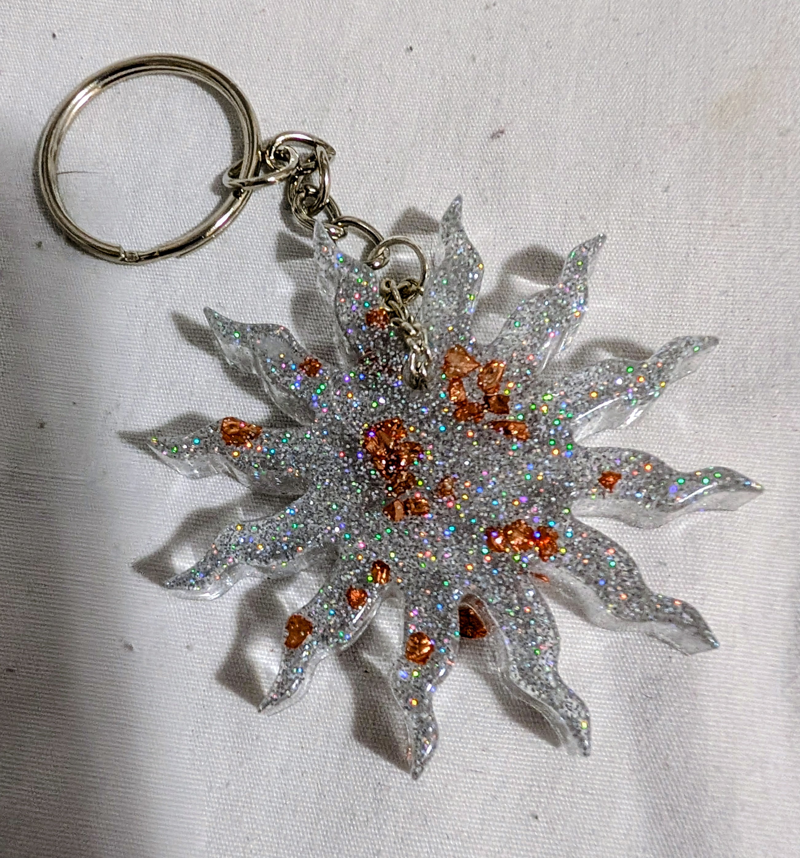 Glitter Sunburst Keychain